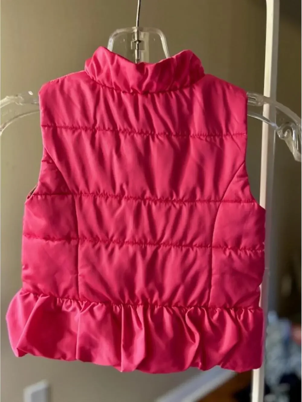Lilly Pulitzer Pink Puffer Vest Bow Detail Girls XS (2/3)